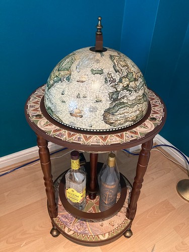 Vintage wine bar antique globe - vintage,
