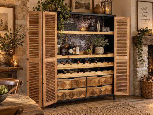 Rustic wine bar cabinet wooden - bar,