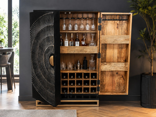 Black mango wood - black, cabinet
