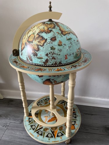 Vintage wine bar antique globe - vintage,