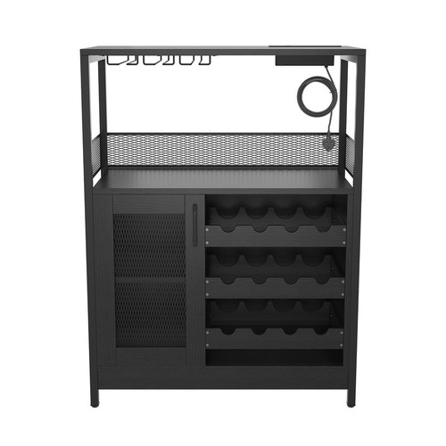 Black wine cabinet rack - black,