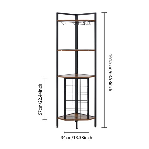 Modern corner wooden wine - wooden, rack